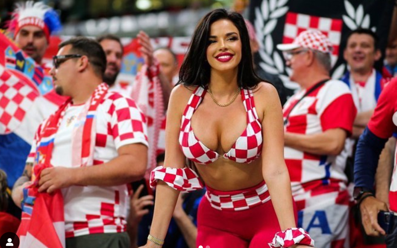 Modelo croata famosa na Copa do Catar revela que recebeu mensagens de jogadores