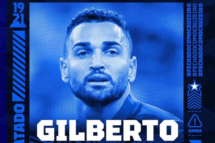 Gilberto é anunciado como novo reforço do Cruzeiro. Foto: Divulgação