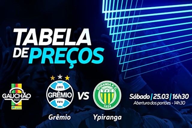 Onde comprar e preços dos ingressos para Grêmio x Ypiranga pela semifinal do Gauchão 2023
