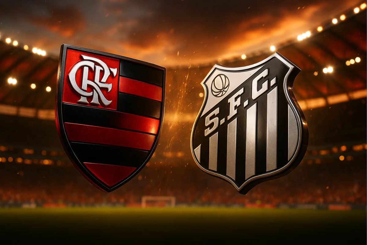 Imagem representando o jogo do Flamengo x Santos