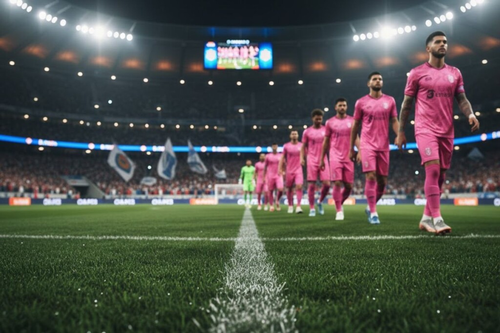 Time do Laguna entrando em campo